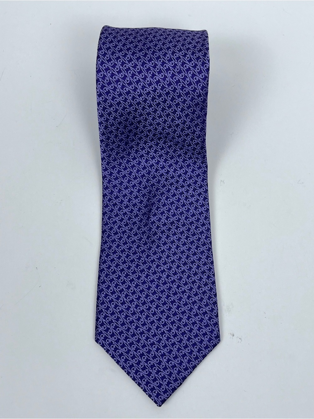 Jos A Bank Reserve Men's 100% Silk Purple Geometric Pattern Long Tie One Size - Picture 2 of 9